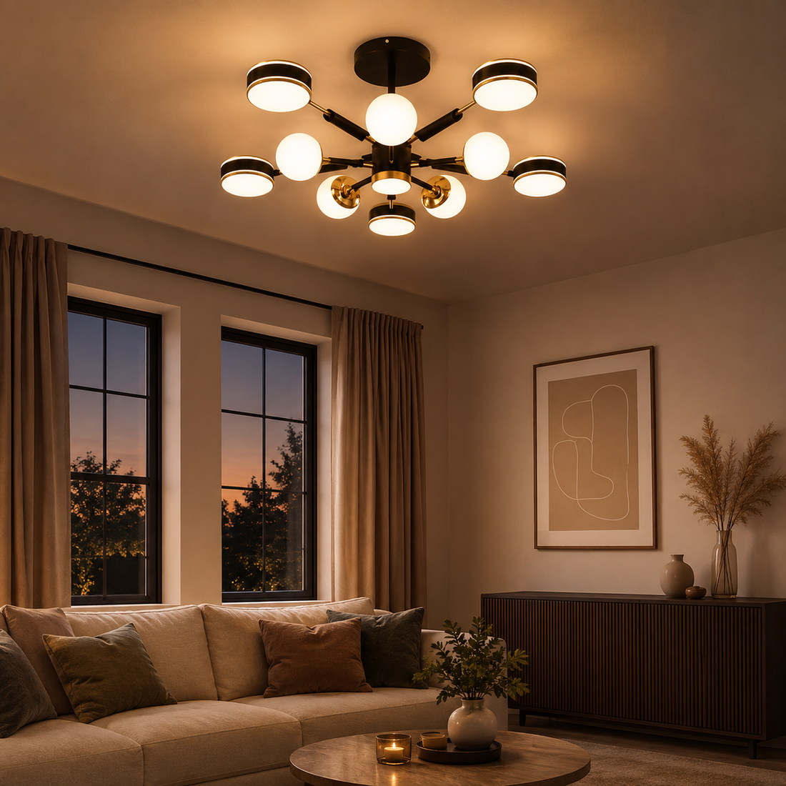 LED осветително тяло Maxi Fenora Black еквивалент 500W с дистанционно управление