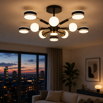 LED осветително тяло Maxi Fenora Black еквивалент 500W с дистанционно управление