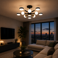 LED осветително тяло Maxi Fenora Black еквивалент 500W с дистанционно управление