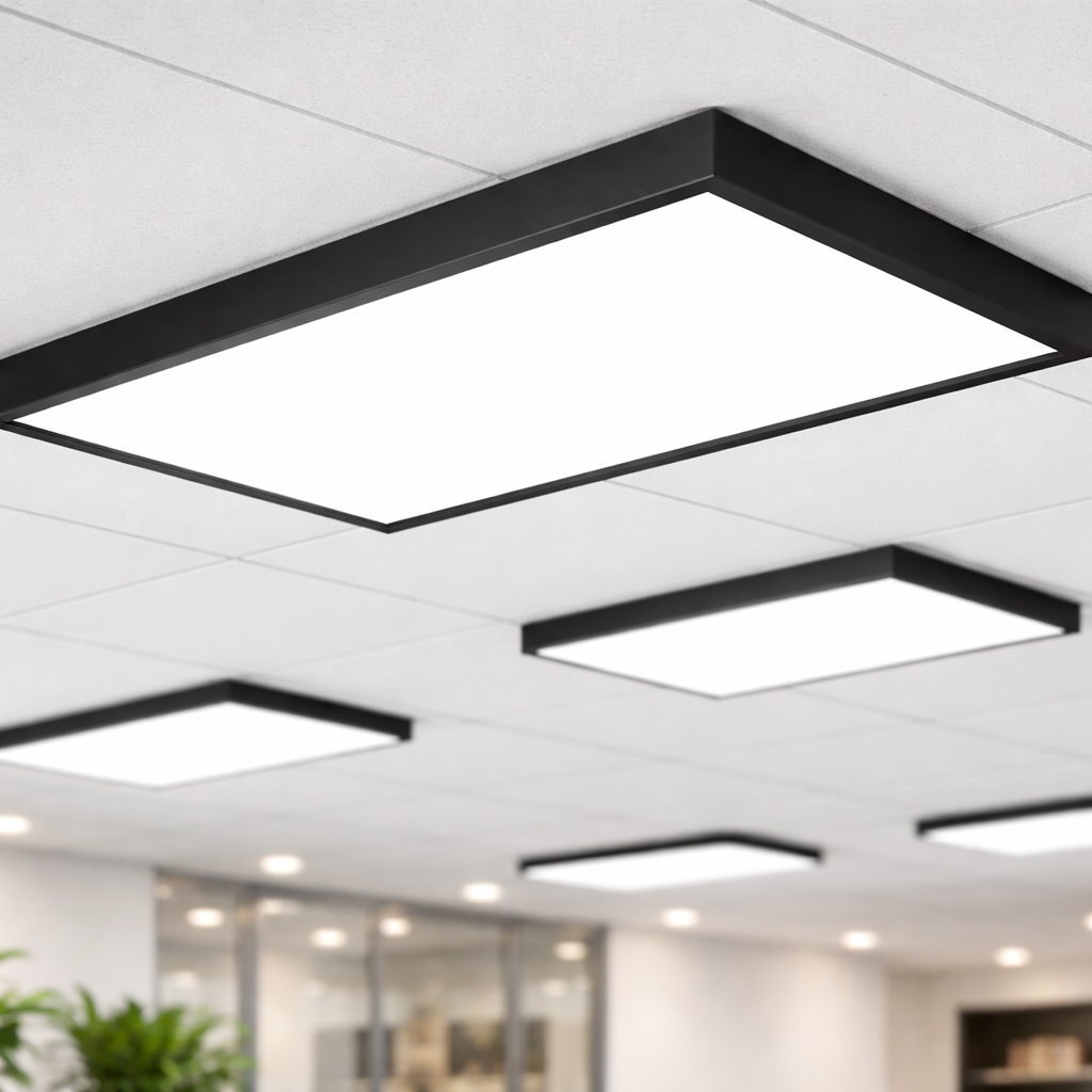 LED панел 36W 60x30cm черен за повърхностен монтаж