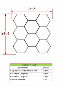 LED Плафон тип хексагон 236x246CM 350W еквивалент 3200W