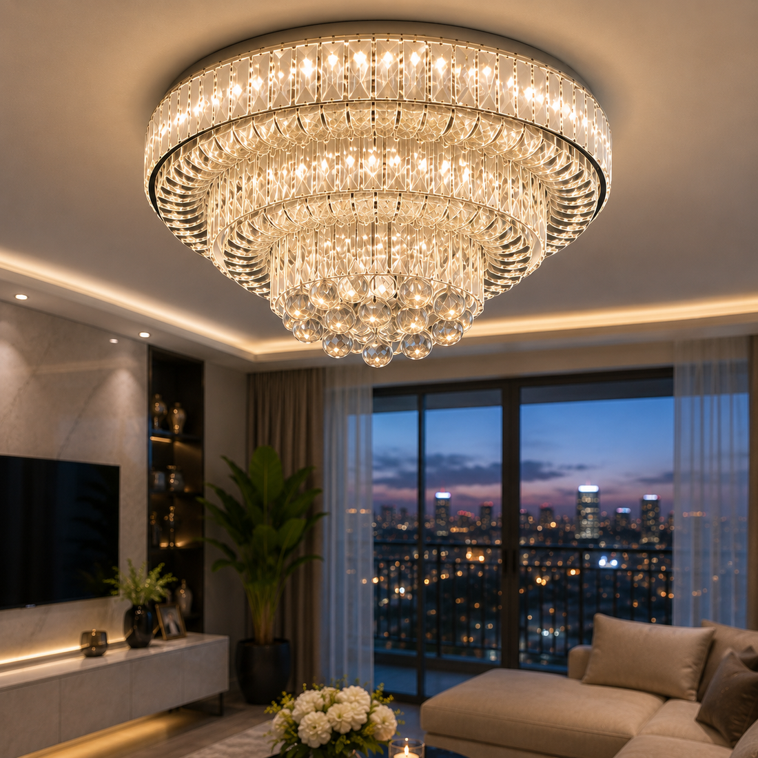 LED осветително тяло Maxi Klyra CRISTAL Еквивалент 600W Дистанционно управление