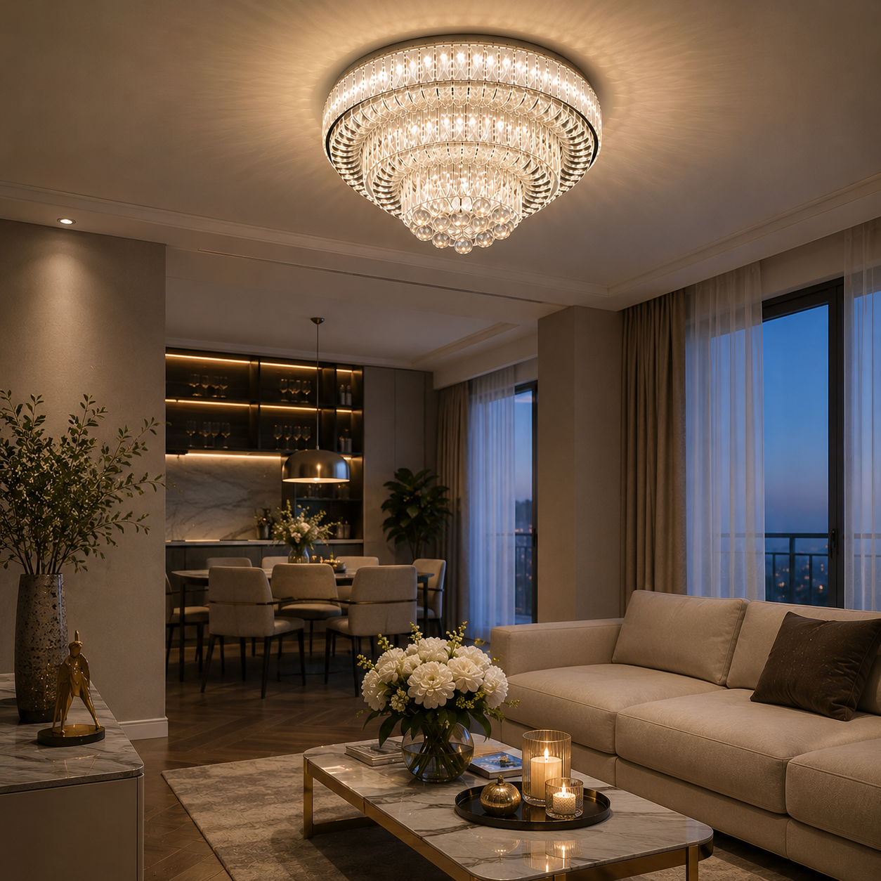 LED осветително тяло Maxi Klyra CRISTAL Еквивалент 600W Дистанционно управление