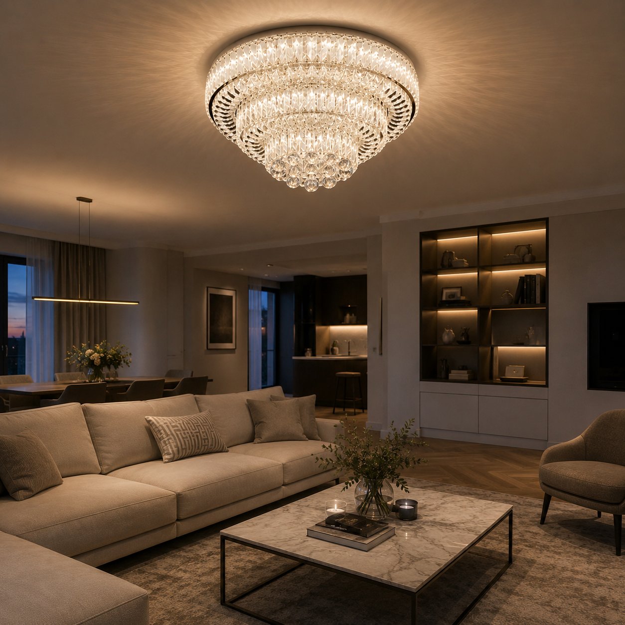 LED осветително тяло Klyra CRISTAL Еквивалент 500W Дистанционно управление