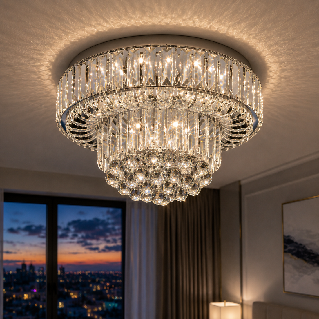 LED осветително тяло Mini Klyra CRISTAL Еквивалент 400W Дистанционно управление