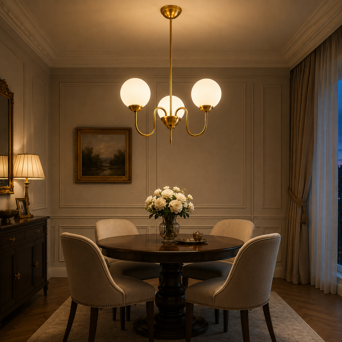 Осветително тяло Абажур MAT GOLD 3XE27 Classique Taste DX2411-3