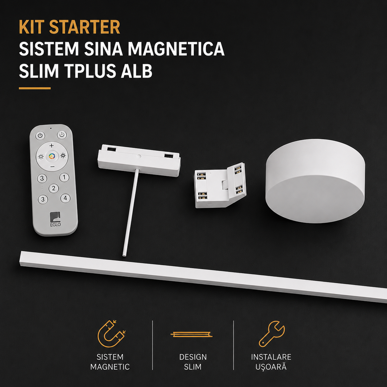 Стартов комплект за магнитна шина Slim TPLUS бял