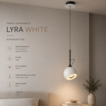 Пендел LED магнитен LYRA бял еквивалент 70W