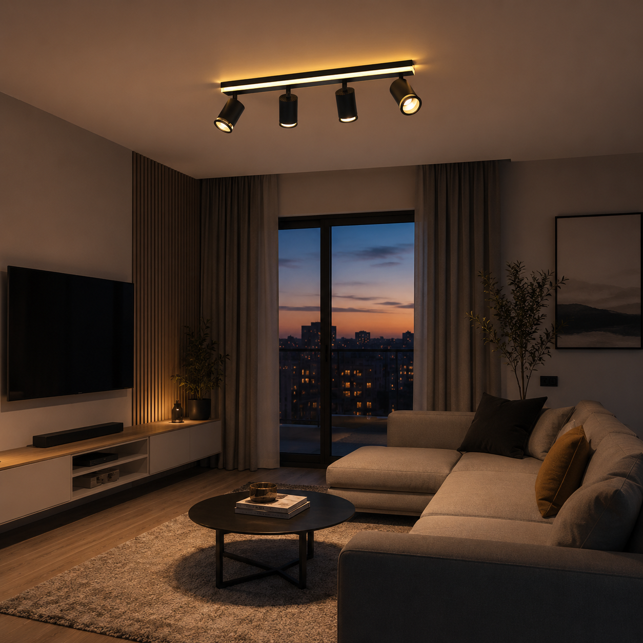 LED осветително тяло със спотове 82W NOIR GLOW еквивалент 400W