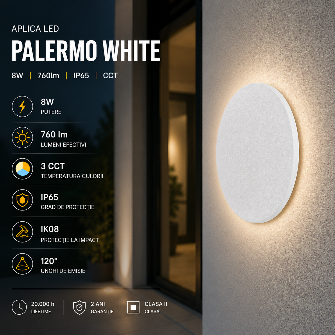 LED аплик за интериор PALERMO White