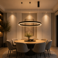 LED осветително тяло пендел TULLIO 60cm Black 1 сегмент еквивалент 300W
