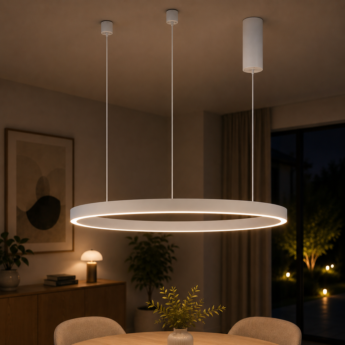 LED осветително тяло пендел TULLIO 60cm White 1 сегмент еквивалент 300W