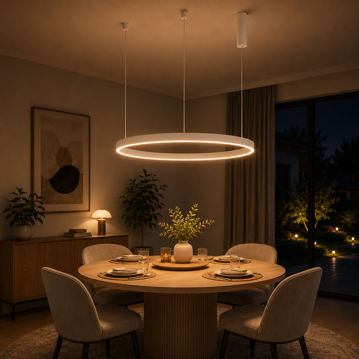 LED осветително тяло пендел TULLIO 60cm White 1 сегмент еквивалент 300W