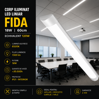 Линейно LED осветително тяло 18W Fida 60cm Еквивалент 120W