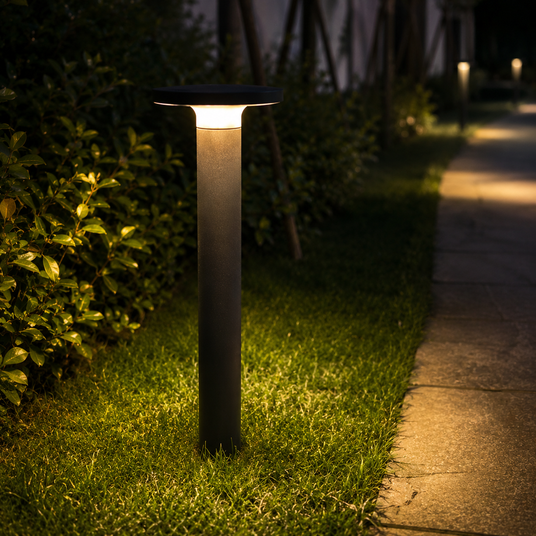 Орнаментален градински стълб LED 12W черен 50CM