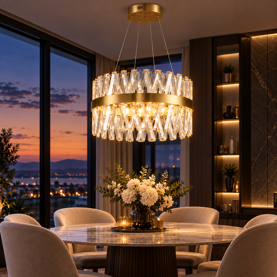 LED полилей Bijoux Gold Crystal с дистанционно управление 50CM