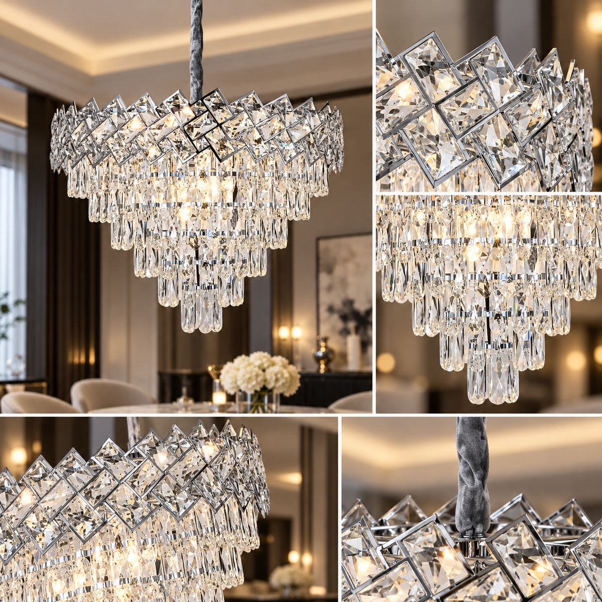 Полилей от кристал Malli Silver 60cm