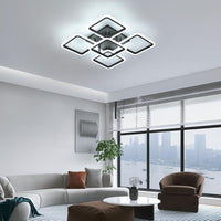 LED Осветително тяло 4+1 Big SQUARE BLACK 60CM Еквивалент 850W с дистанционно
