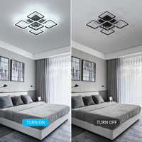 LED Осветително тяло 4+1 Big SQUARE BLACK 60CM Еквивалент 850W с дистанционно