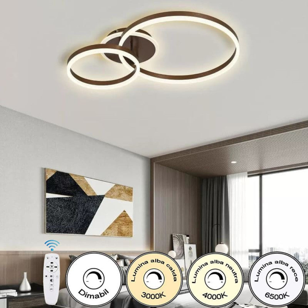 LED Осветително тяло Beauty Brown 2 BIG Circle Еквивалент 500W с дистанционно