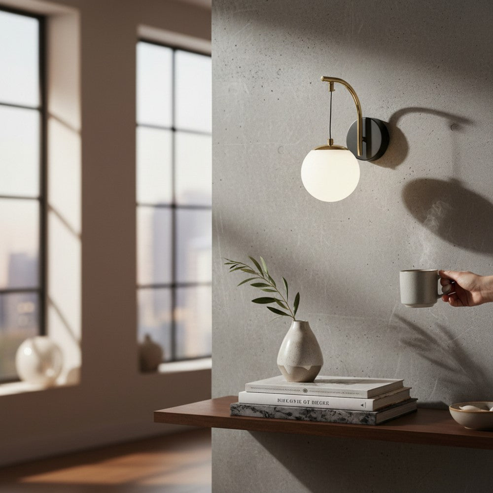 LED Аплик PICA Абажур Mat Black & Gold