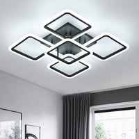 LED Осветително тяло 4+1 Big SQUARE BLACK 60CM Еквивалент 850W с дистанционно