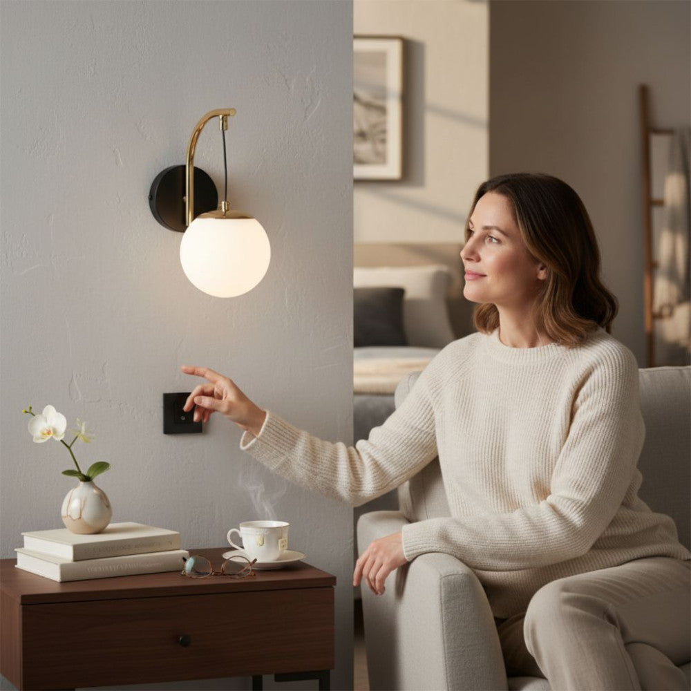 LED Аплик PICA Абажур Mat Black & Gold