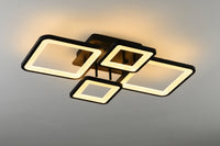 LED осветително тяло 2+2 SQUARE BLACK с дистанционно, еквивалент 500W