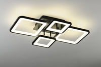LED осветително тяло 2+2 SQUARE BLACK с дистанционно, еквивалент 500W