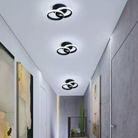 Lustra Led 28W Double Ring Negru Echivalent 150W Lighting Fixtures