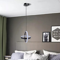 LED осветително тяло висящо INFINITY RINGS Black еквивалент 200W