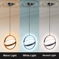 LED осветително тяло висящо INFINITY RINGS Black еквивалент 200W