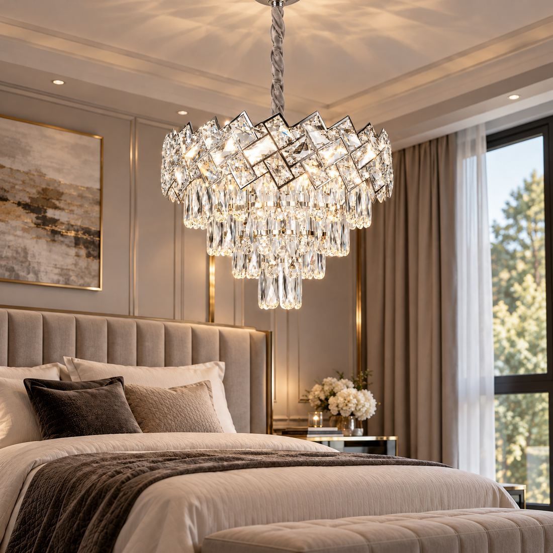 Полилей от кристал Malli Silver 30-40cm