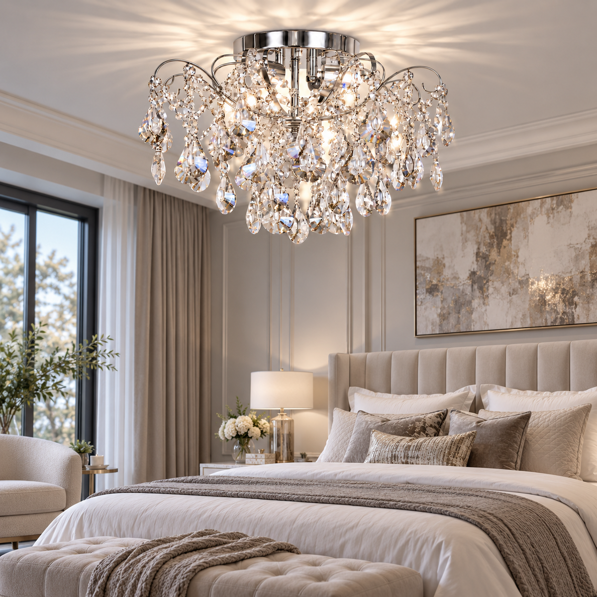 Полилей MONACO Cristal Silver ⌀50cm