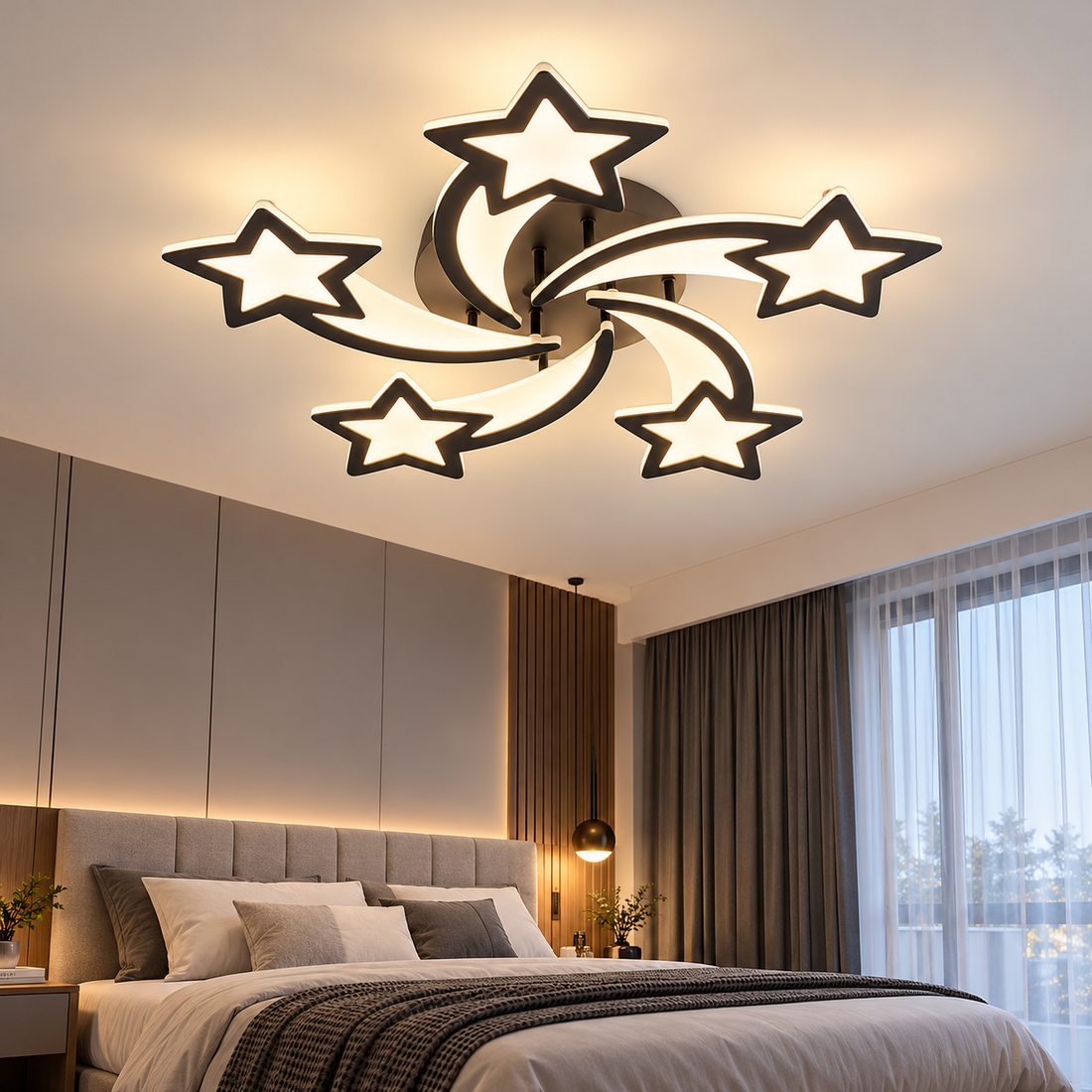 LED осветително тяло STAR DESIGN BLACK еквивалент 600W с дистанционно
