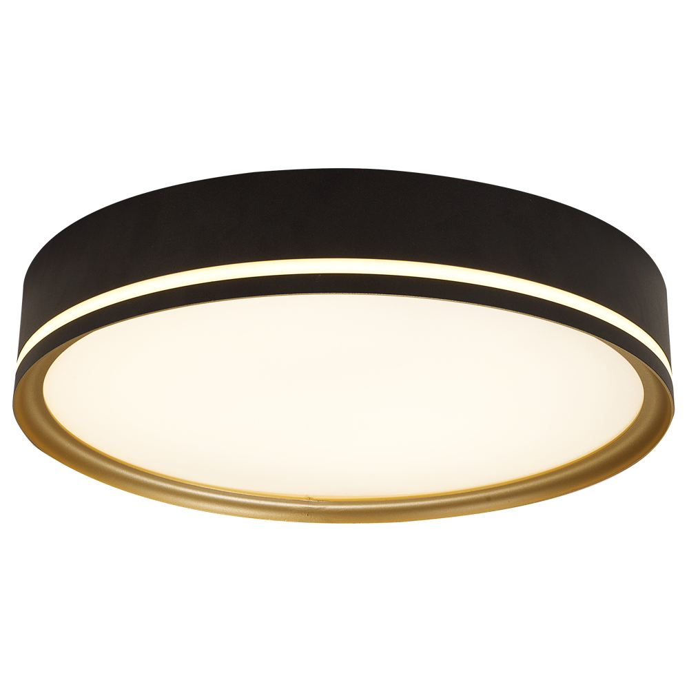 LED плафон CLEO Черен & Златист Кръгъл 42CM – Неутрална светлина, еквивалент 200W