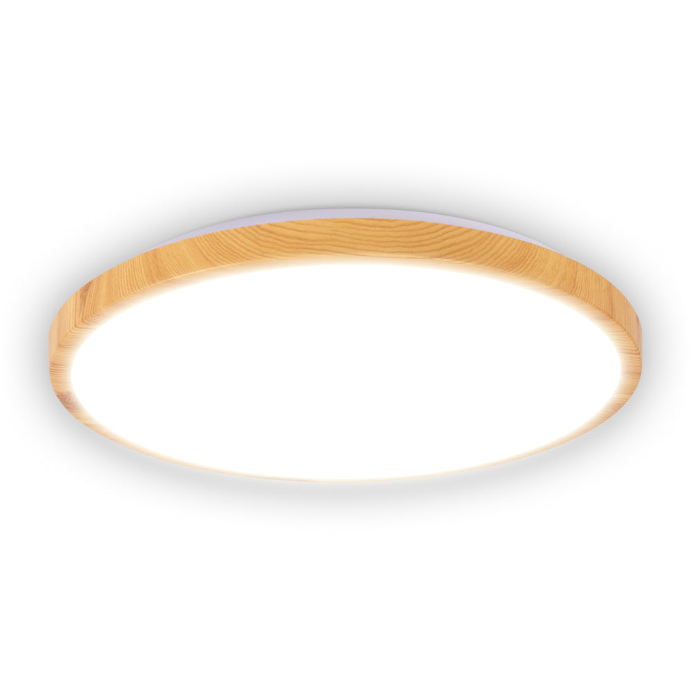 LED плафон Woody Бяло & Кафяво Кръгъл 40CM – еквивалент 200W