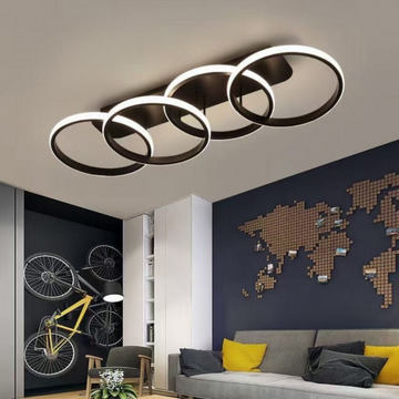 Lustra Led 104W 4 Wheels Black Echivalent 400W Lighting Fixtures