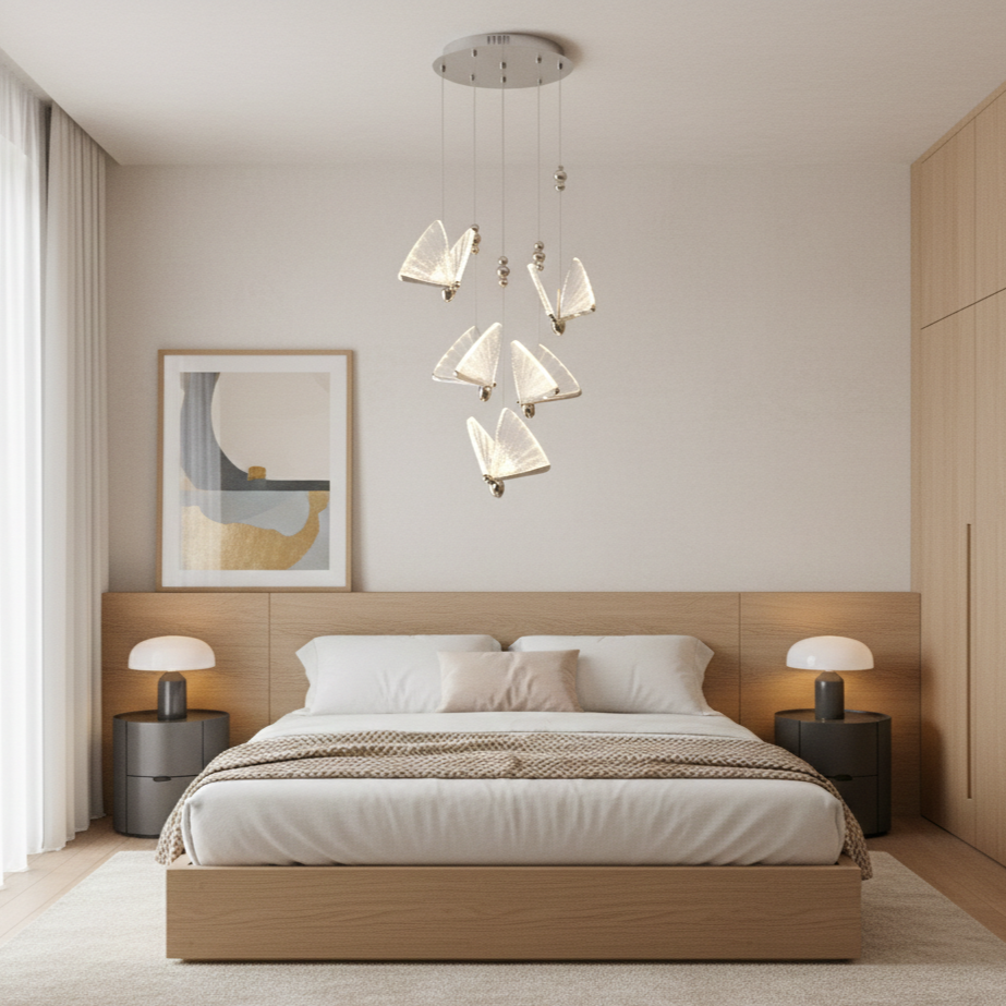 LED осветително тяло Luxury 5 Silver Butterflies