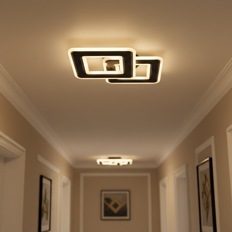 LED Аплик Square GRIDLINE Черен – Еквивалент 300W с дистанционно