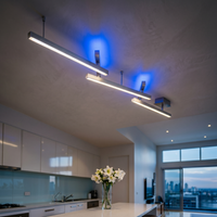 LED осветително тяло RGBW MELBY, регулируемо, сребристо, 242cm, еквивалент 300W, дистанционно