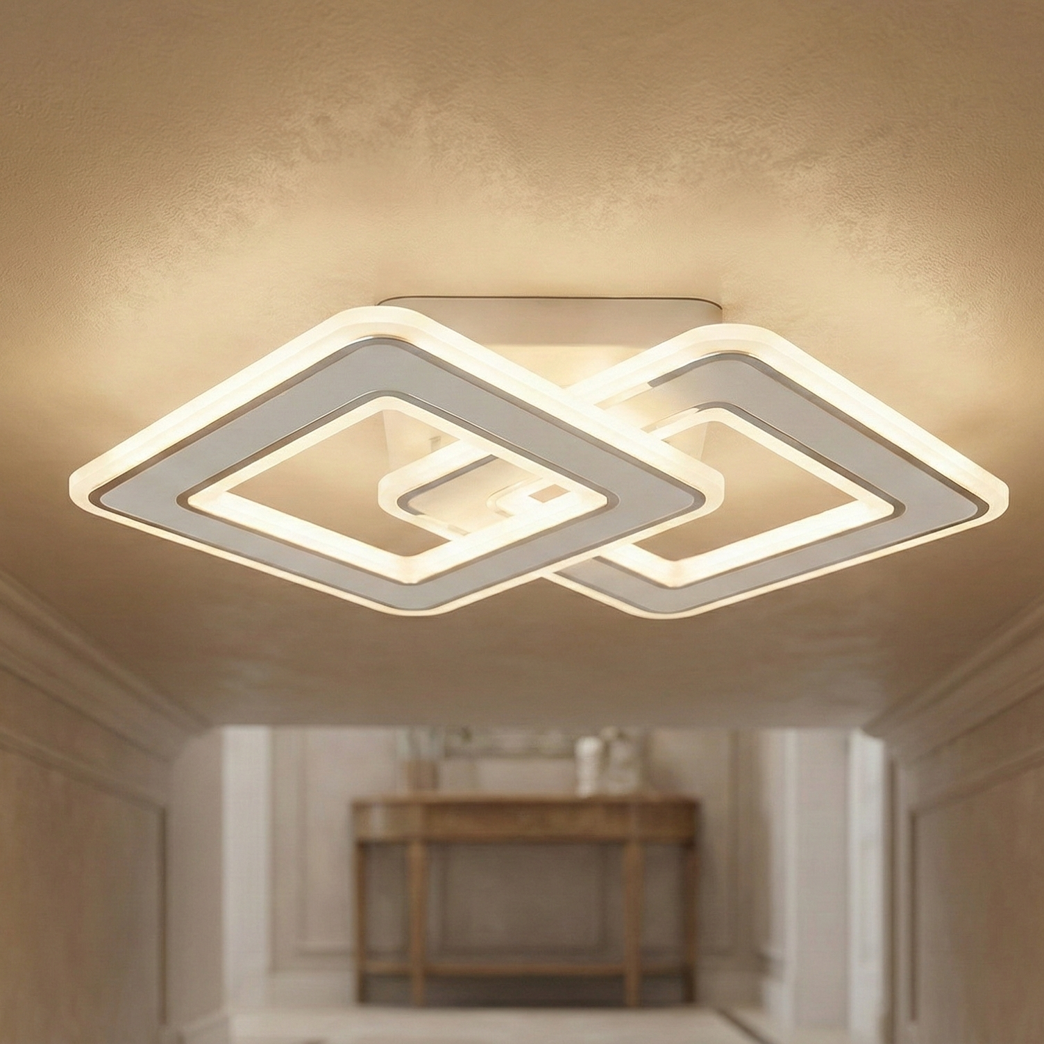 LED Аплик Square GRIDLINE Бял – Еквивалент 300W с дистанционно