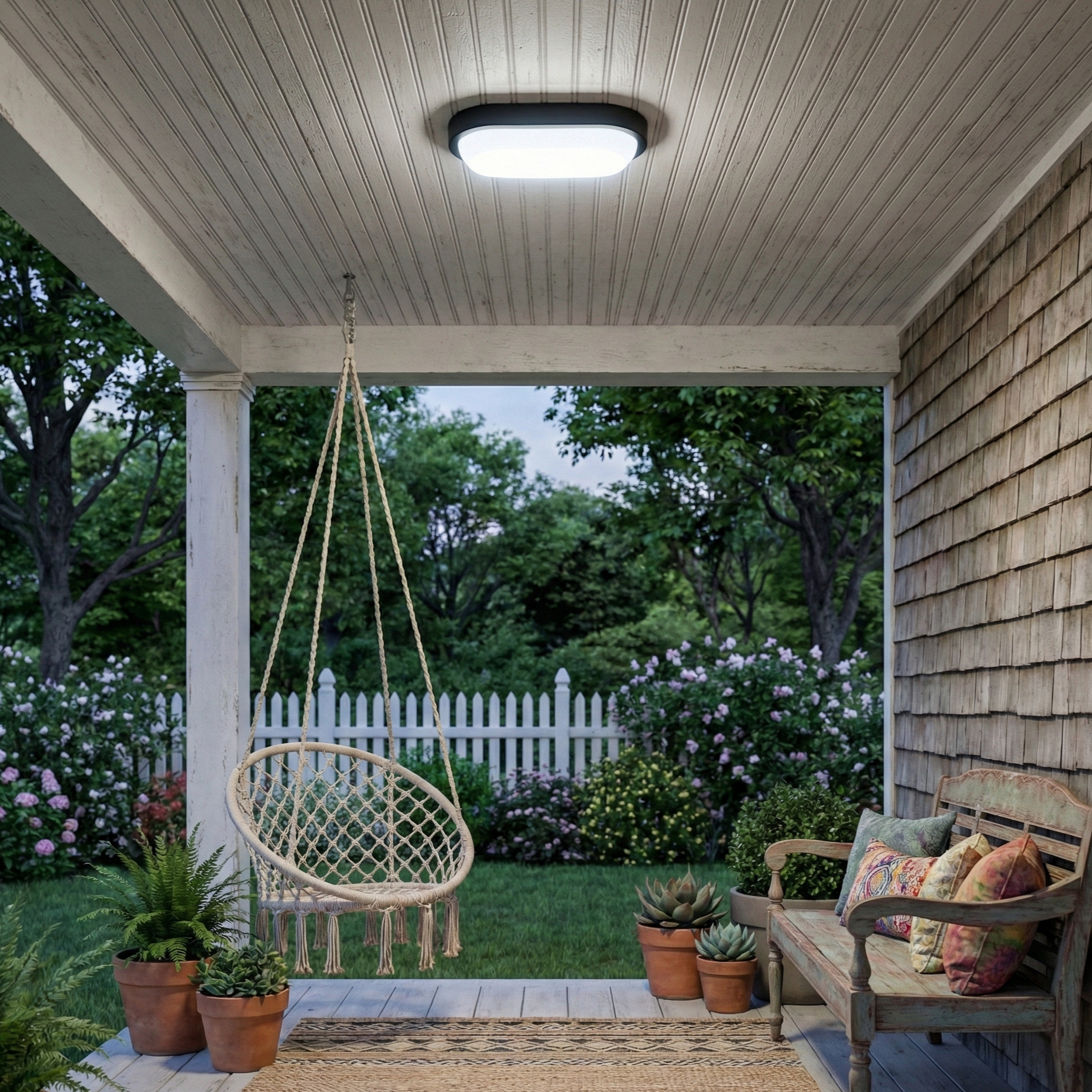 LED овален аплик BAT Черен 12W за външна употреба – еквивалент 100W