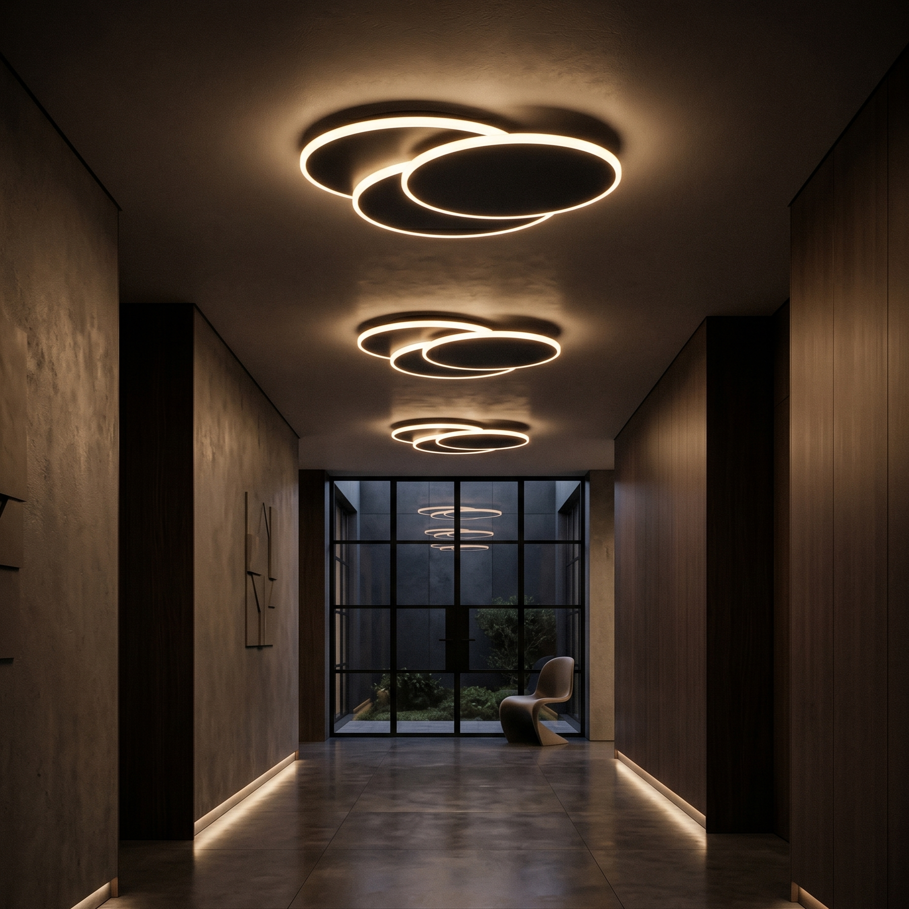 LED аплик 48W LOOPS Black еквивалент 200W