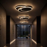 LED аплик 48W LOOPS Black еквивалент 200W