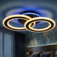 LED Осветително тяло Two Circle GRIDLINE Черно RGB Еквивалент 400W с дистанционно