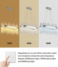 LED висящо осветително тяло CROWN Silver Crystal 80x30 см – еквивалент 600W