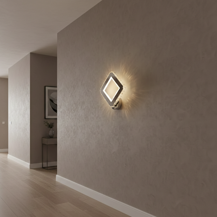 LED стенен аплик с кристали Diamond Edge Chrome