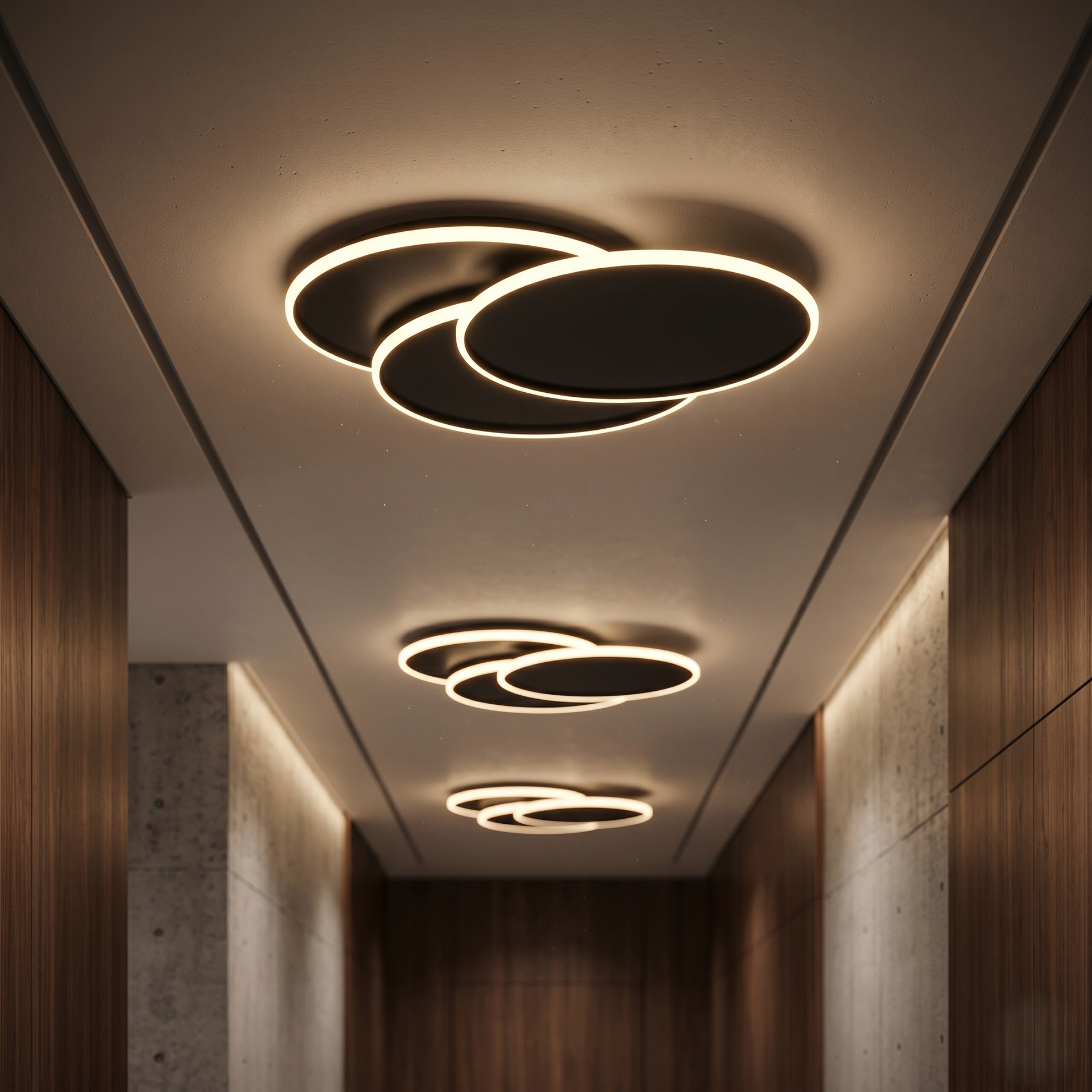 LED аплик 48W LOOPS Black еквивалент 200W
