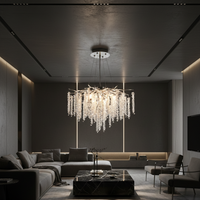 Кристален полилей LUXURY Silver Willow 60 cm